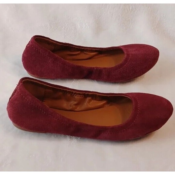 Lucky Brand Burgundy Red Maroon Erin Suede Ballet Flats Size 7.5 M Women’s - Picture 4 of 7